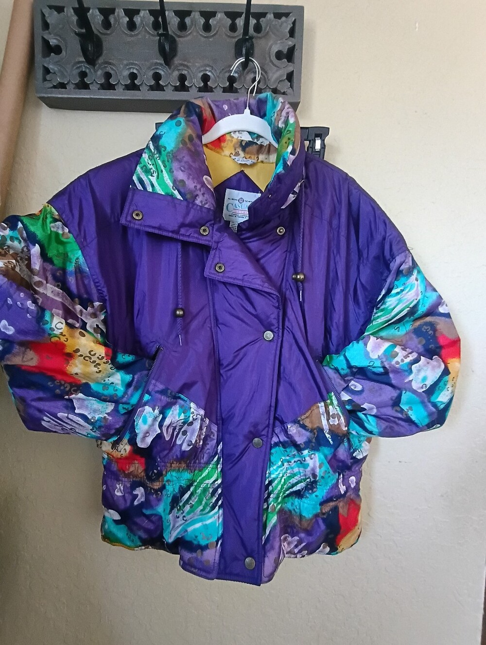 Colorful Purple Women's Puffer Jacket 1990's